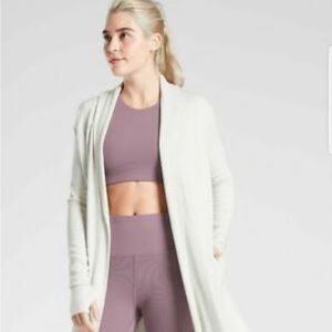 Athleta Coaster Long Wrap, Heathered Gray, Size S NEW